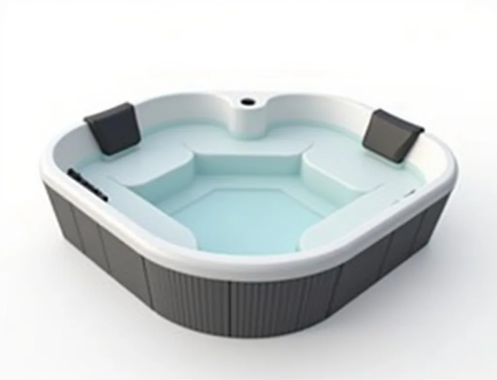 Large two-person cold plunge tub with dual seating modern white composite shell